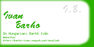 ivan barho business card
