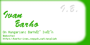 ivan barho business card
